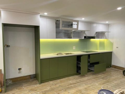 Làm tủ bếp gỗ MDF tại Phúc Đồng Long Biên