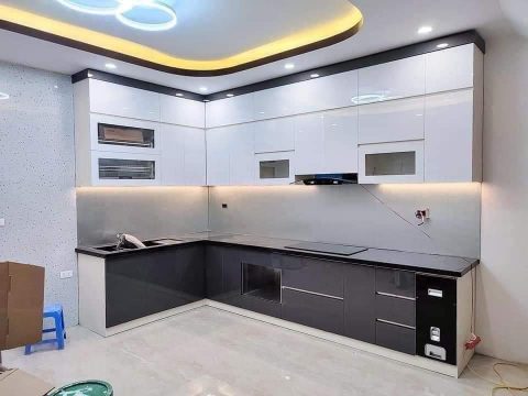 Làm tủ bếp MDF nhà chú Bá tại Long Biên- Vietkit Home