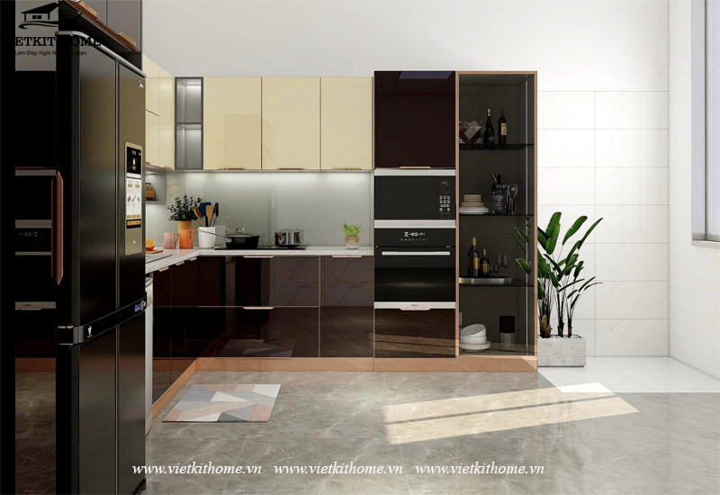 Tủ Bếp Inox Cánh Kính Đẹp 2023 Tại Quảng Ninh