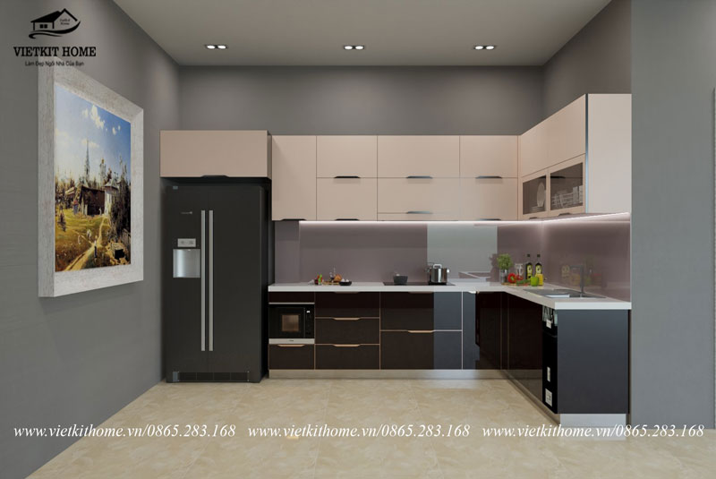 Tủ Bếp inox 304 hình chữ L