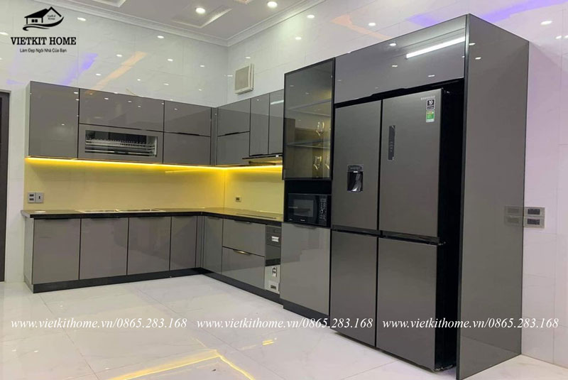 Tủ Bếp inox cánh kính vietkithome