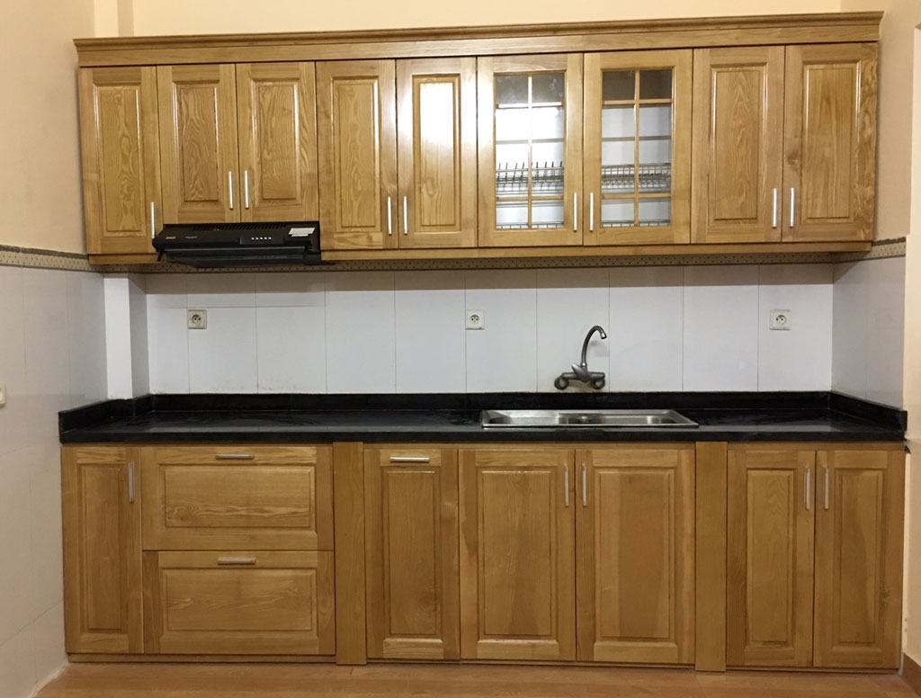 tủ bếp cánh gỗ sồi đẹp2