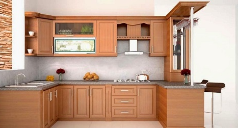 tủ bếp chữ u sang trọng