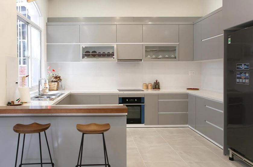 tủ bếp hình chữ u