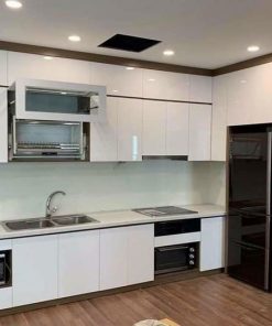 Tủ bếp melamine là 1 loại tủ bếp gỗ công nghiệp được sản xuất trên 1 dây chuyền công nghệ hiện đại.