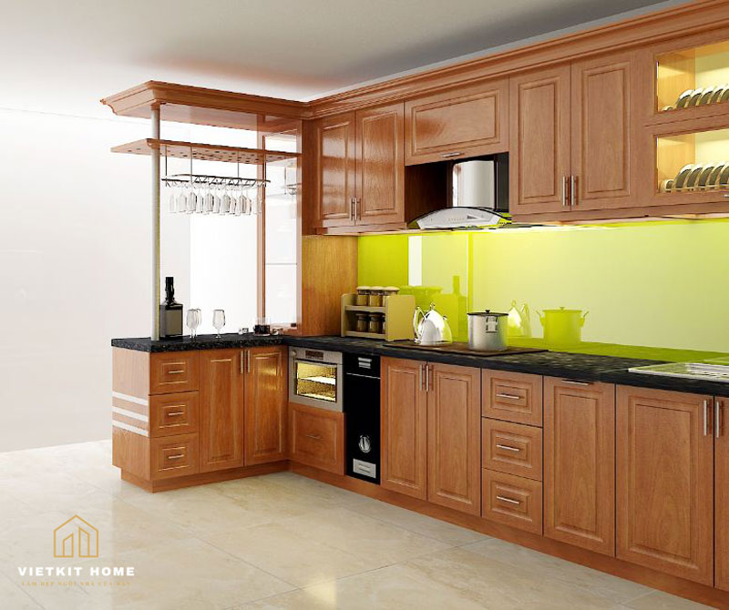 01tu-bep-Go-xoan-dao-tu-nhien Tủ bếp gỗ xoan đào- Gỗ Xoan Đào Vietkit Home