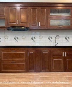 Mẫu Tủ Bếp Gỗ Sồi Nga Đẹp giá rẻ-vietkithome, Tủ Bếp Gỗ Sồi Nga