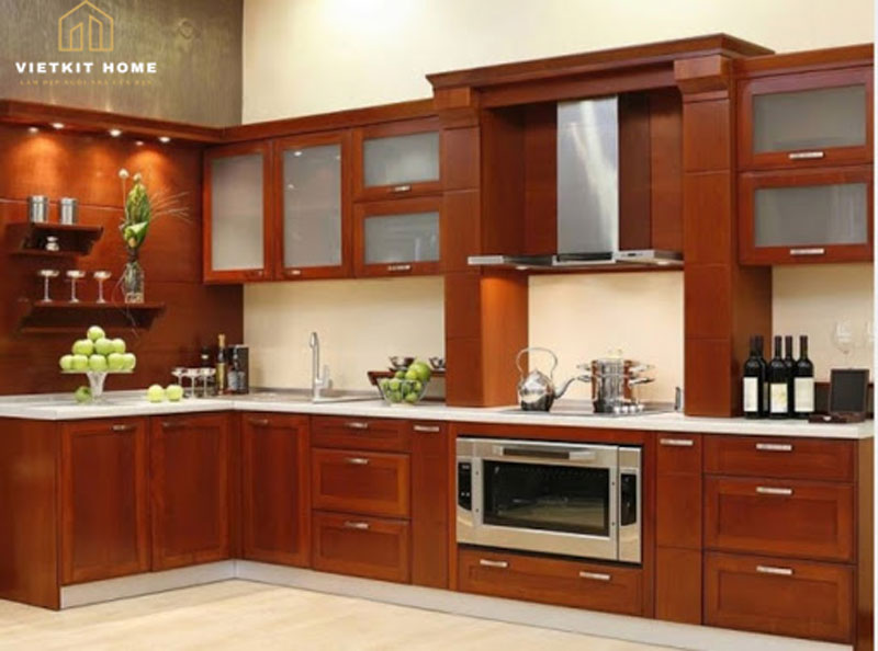 mau-tu-bep-Go-xoan-dao-tu-nhien Tủ bếp gỗ xoan đào- Gỗ Xoan Đào Vietkit Home