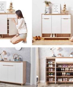 Mẫu tủ đựng giày Đẹp 2021 trong phòng khách- Vietkit Home