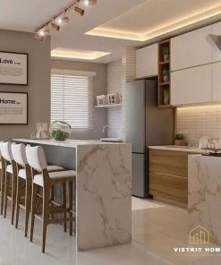 Vietkit Home chuyên làm tủ bếp có quầy bar uy tín