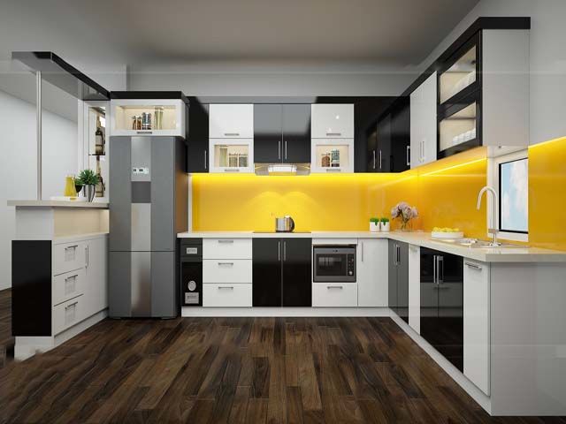 mau quay bar theo phong cach hien dai Vietkit Home chuyên làm tủ bếp có quầy bar uy tín