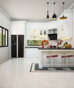 Tủ bếp Tân Cổ Điển có quầy Bar