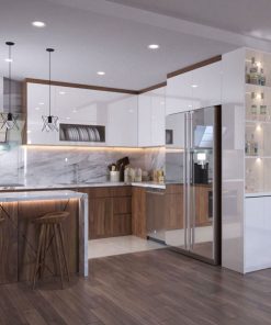 Tủ bếp gỗ óc chó -Vietkit Home