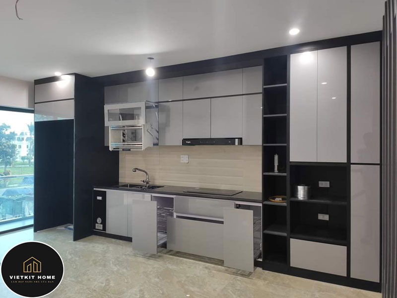 2tu-bep-inox-canh-kinh-hop-kim-nhom-vietkithome Tủ Bếp Inox Cánh Acrylic- Vietkit Home