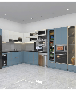 tủ bếp inox cánh kính