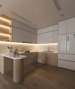 Tủ Bếp inox Cánh Acrylic Chữ U