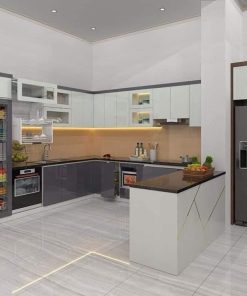 Tủ Bếp inox Cánh Acrylic Chữ U