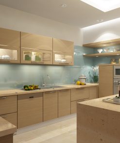 Tủ bếp inox cánh gỗ công nghiệp hình chữ U2 (1)