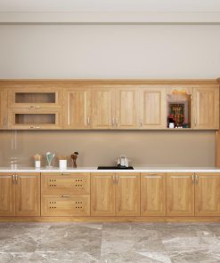 tủ bếp cánh gỗ sồi đẹp