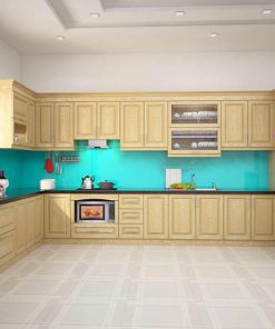 tủ bếp gỗ sồi hình chữ u